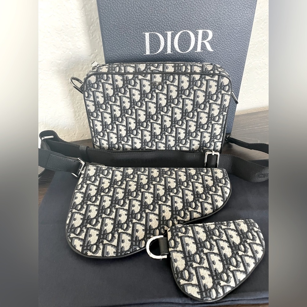 Authentic DIOR Triple Saddle Pouch Crossbody. Brand New w/Receipt of purchase.